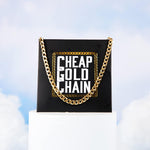 5mm Cuban Link Necklace, 22” Length. Hypoallergenic Stainless Steel with Real Gold PVD Coating