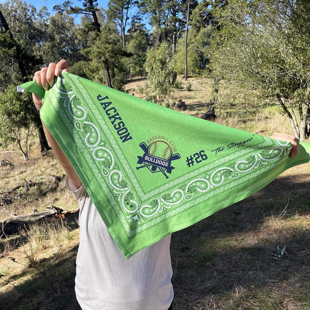 Custom bandanas personalized with individual names