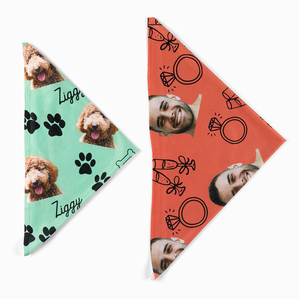 Standard and small custom bandanas compared by size