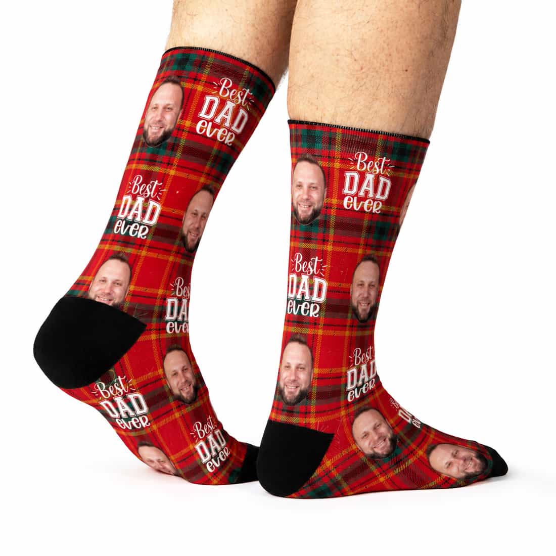 Custom Father's Day face socks with dad's face pattern