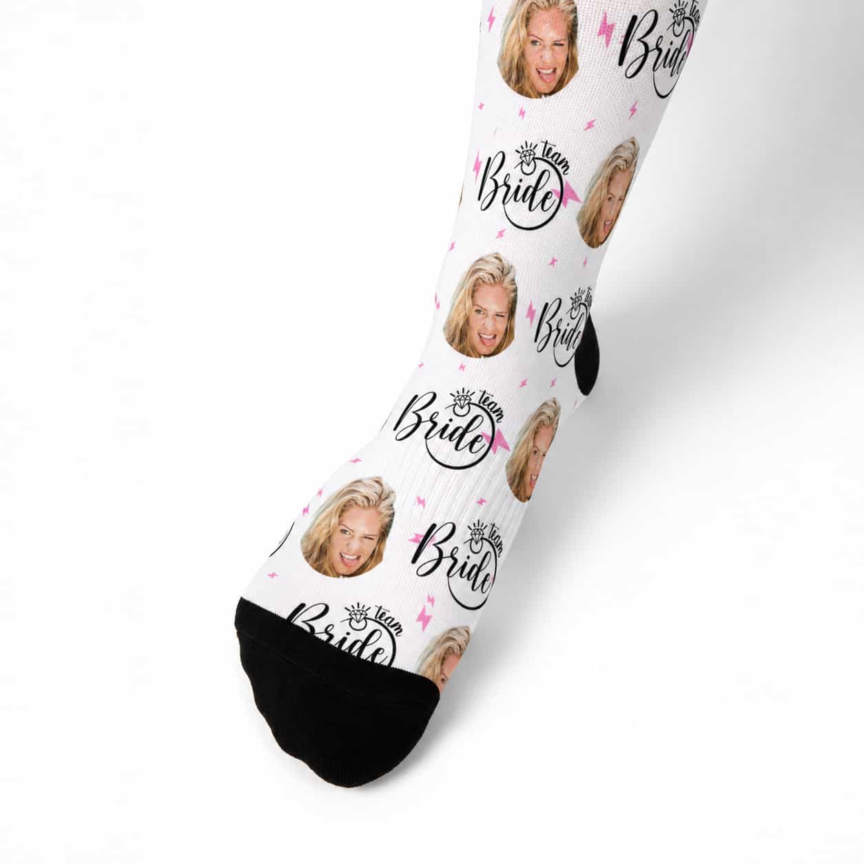 Matching custom face socks for a wedding party