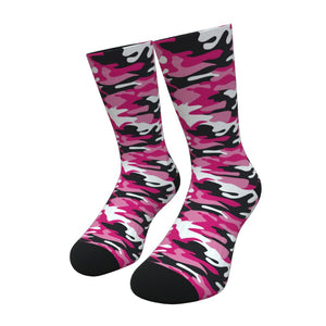 Pink Camouflage Crew Socks