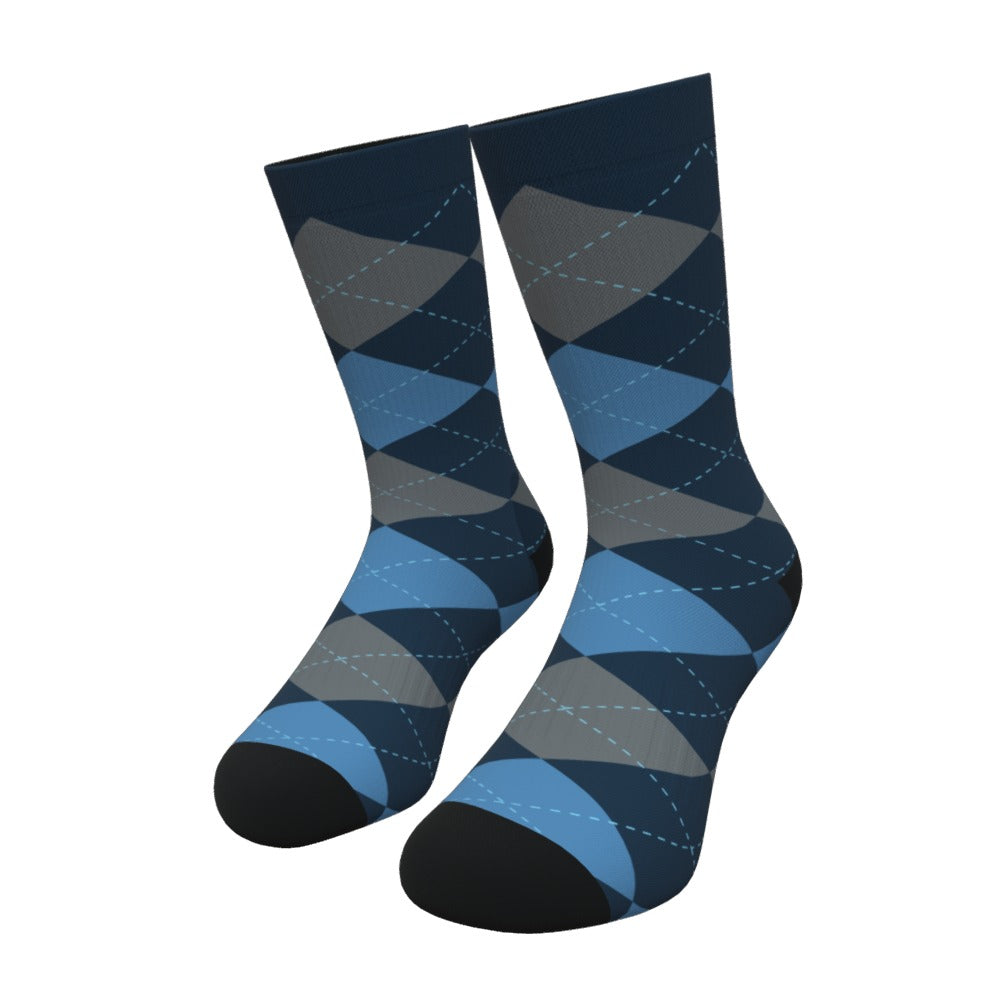 Blue And Gray Argyle Socks