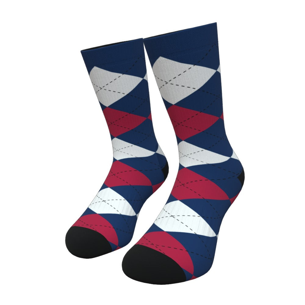 Red White And Blue Argyle Socks