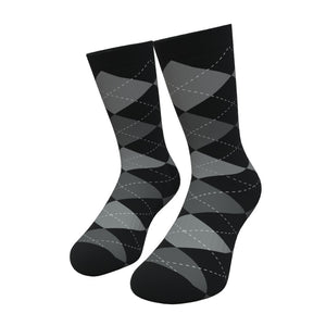 Black And Gray Argyle Socks