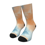 Peach And Sky Blue Tie Dye Socks