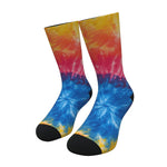 Red Yellow And Blue Tie Dye Socks