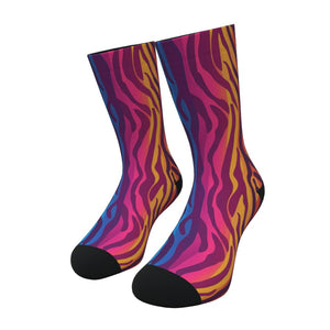 Rainbow Zebra Print Socks
