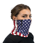 Red White and Blue Distressed American Flag Neck Gaiter