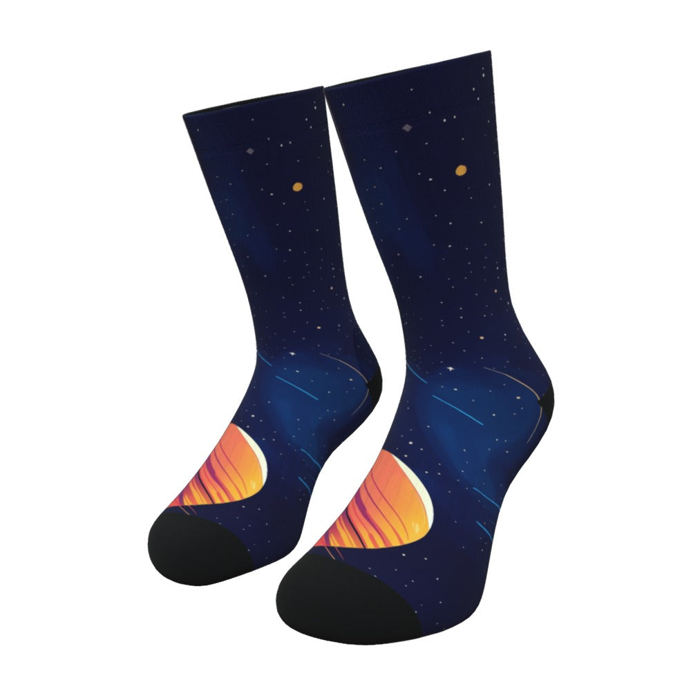 Space Saturn Planet Socks