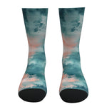 Teal And Coral Tie Dye Socks
