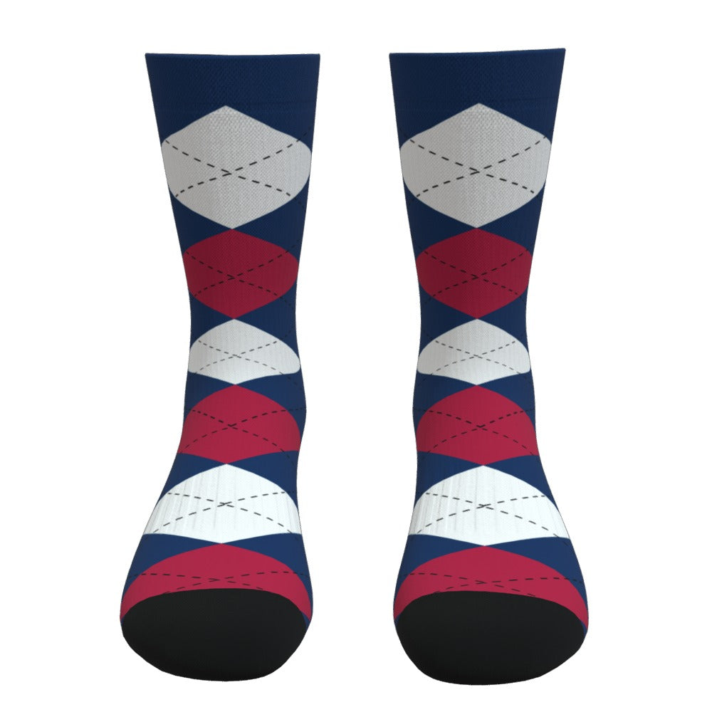 Red White And Blue Argyle Socks