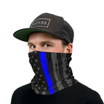 Dark Thin Blue Line Flag Neck Gaiter