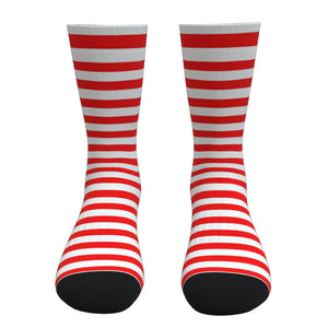 Red and White Striped Socks