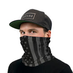 Black and White Distressed American Flag Neck Gaiter