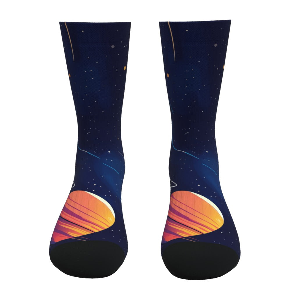 Space Saturn Planet Socks