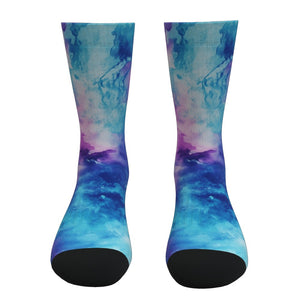Violet And Cyan Tie Dye Socks