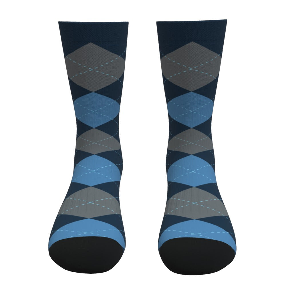 Blue And Gray Argyle Socks