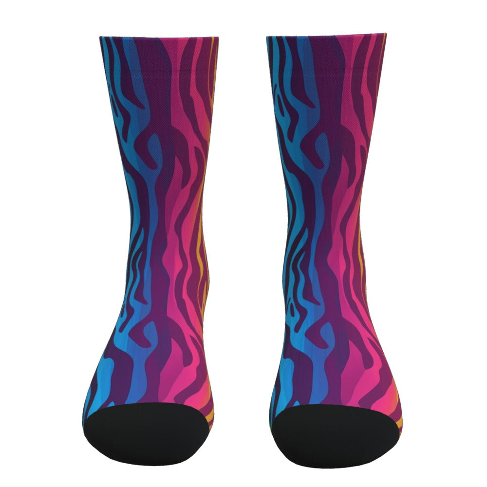 Rainbow Zebra Print Socks