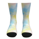 Pastel Yellow And Blue Tie Dye Socks