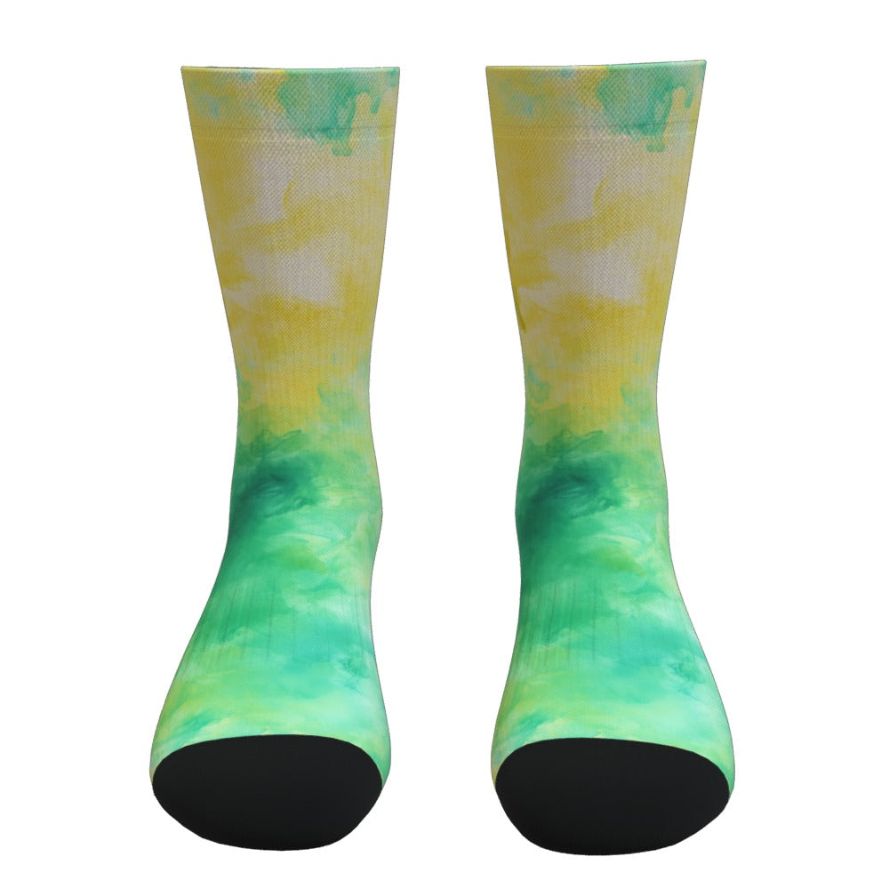 Lime And Yellow Tie Dye Socks
