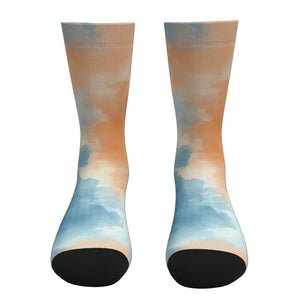 Peach And Sky Blue Tie Dye Socks