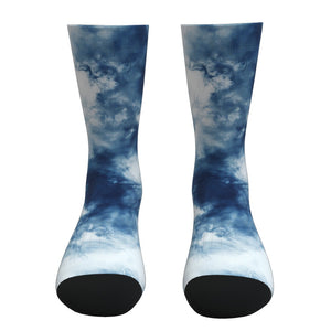 Navy And White Tie Dye Socks