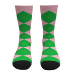 Pink And Green Argyle Socks