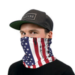 Red White and Blue Distressed American Flag Neck Gaiter