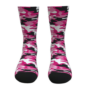 Pink Camouflage Crew Socks