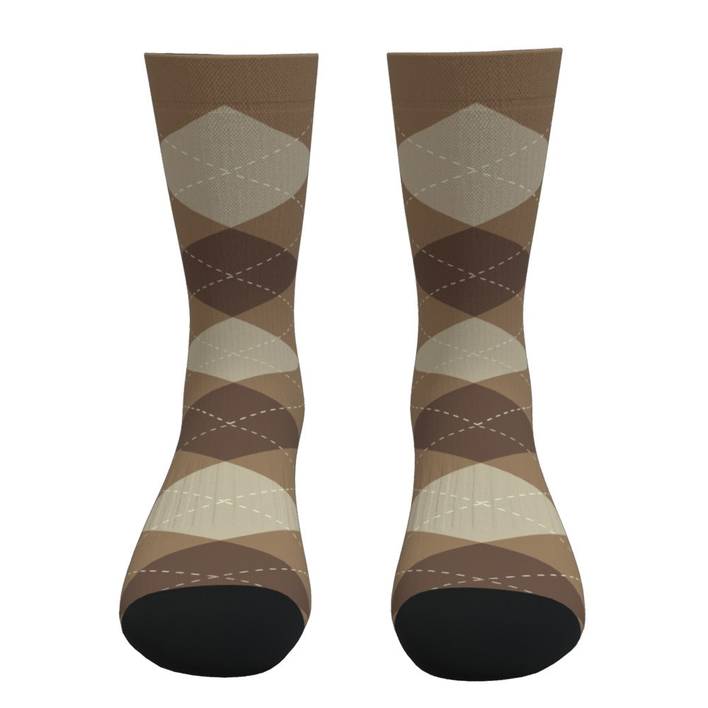Beige Argyle Socks