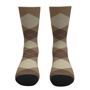 Beige Argyle Socks