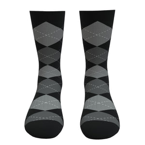 Black And Gray Argyle Socks