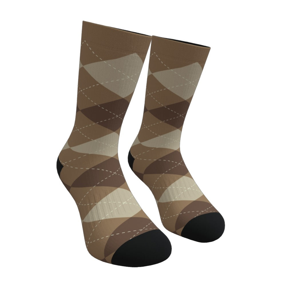 Beige Argyle Socks