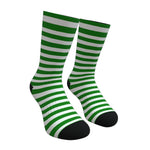 Green and White Striped Socks