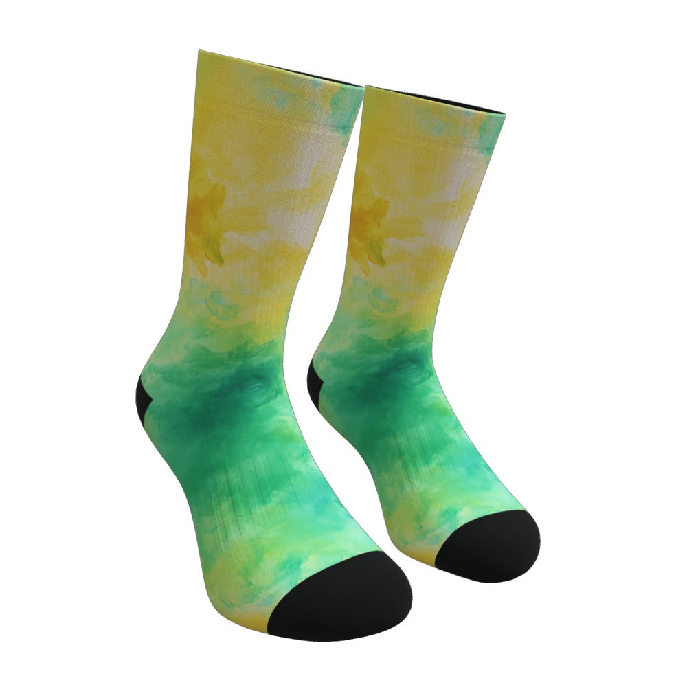 Lime And Yellow Tie Dye Socks