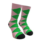 Pink And Green Argyle Socks