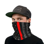 Dark Thin Red Line Flag Neck Gaiter