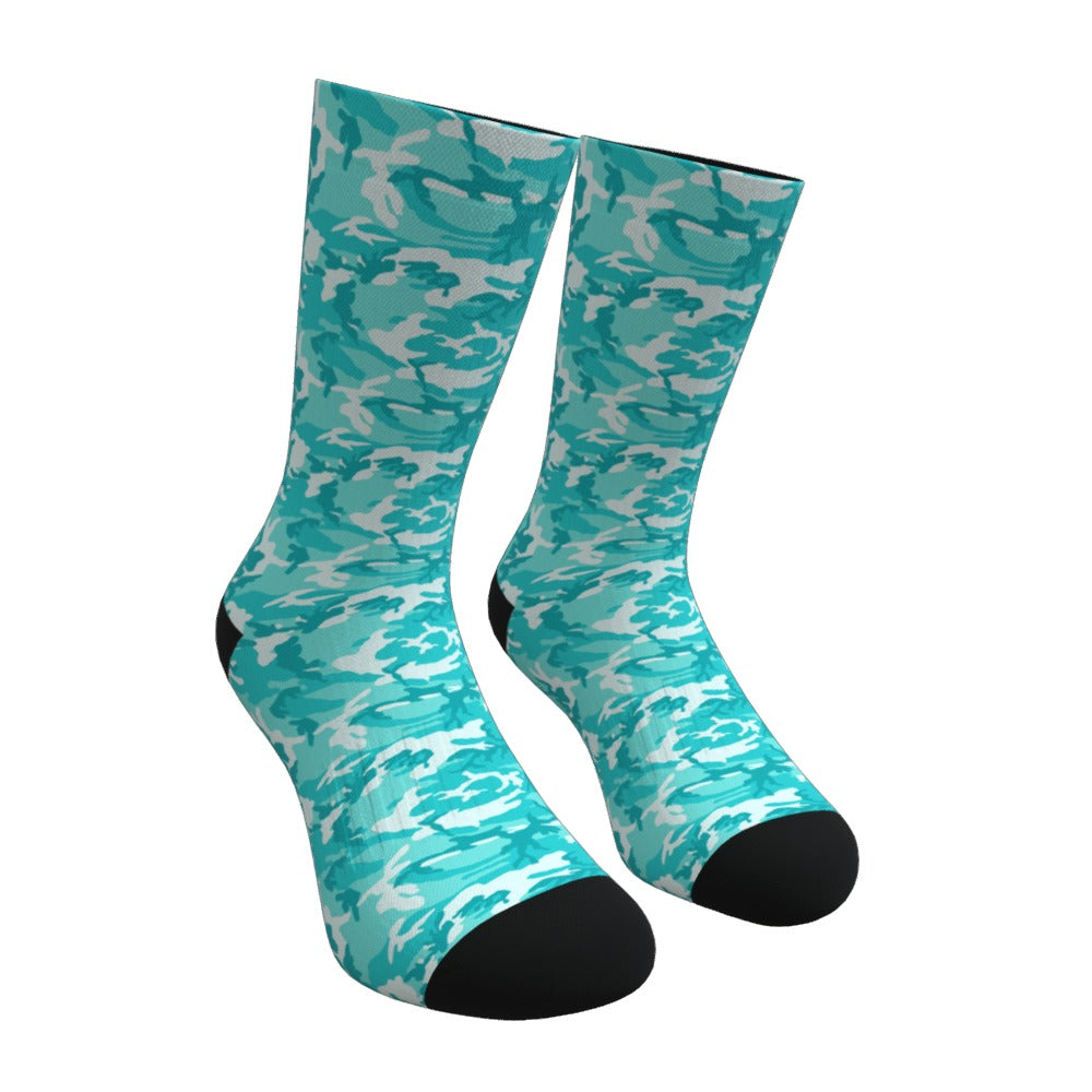 Cyan ERDL Camouflage Crew Socks