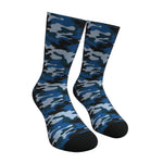 Dark Blue Camouflage Crew Socks