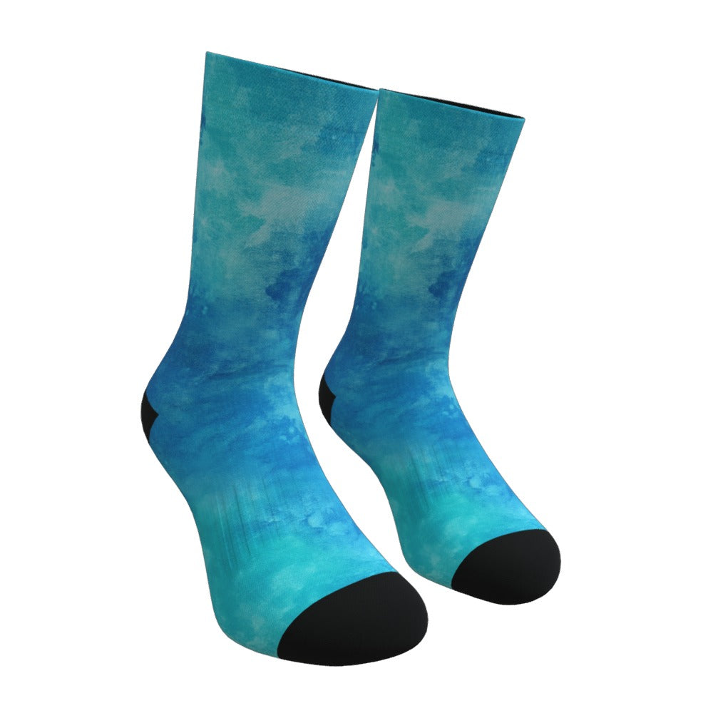 Ocean Blue Tie Dye Socks