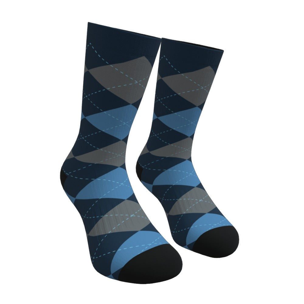 Blue And Gray Argyle Socks