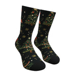 Black and Green Christmas Tree Socks