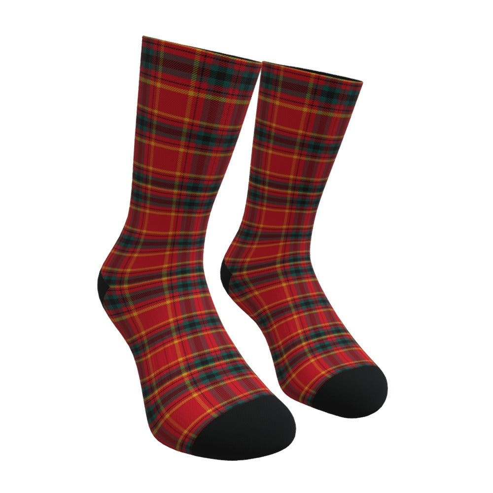 Classic Red and Yellow Tartan Pattern Socks