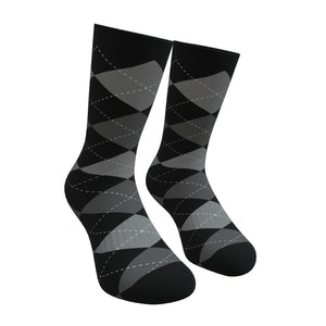 Black And Gray Argyle Socks