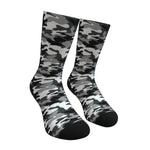 Black and White Camouflage Crew Socks