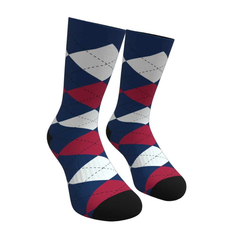 Red White And Blue Argyle Socks
