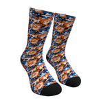 Blue and Orange ERDL Camouflage Crew Socks
