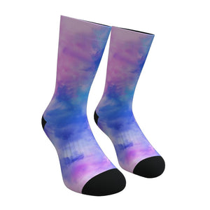 Blue Pink And Purple Tie Dye Socks