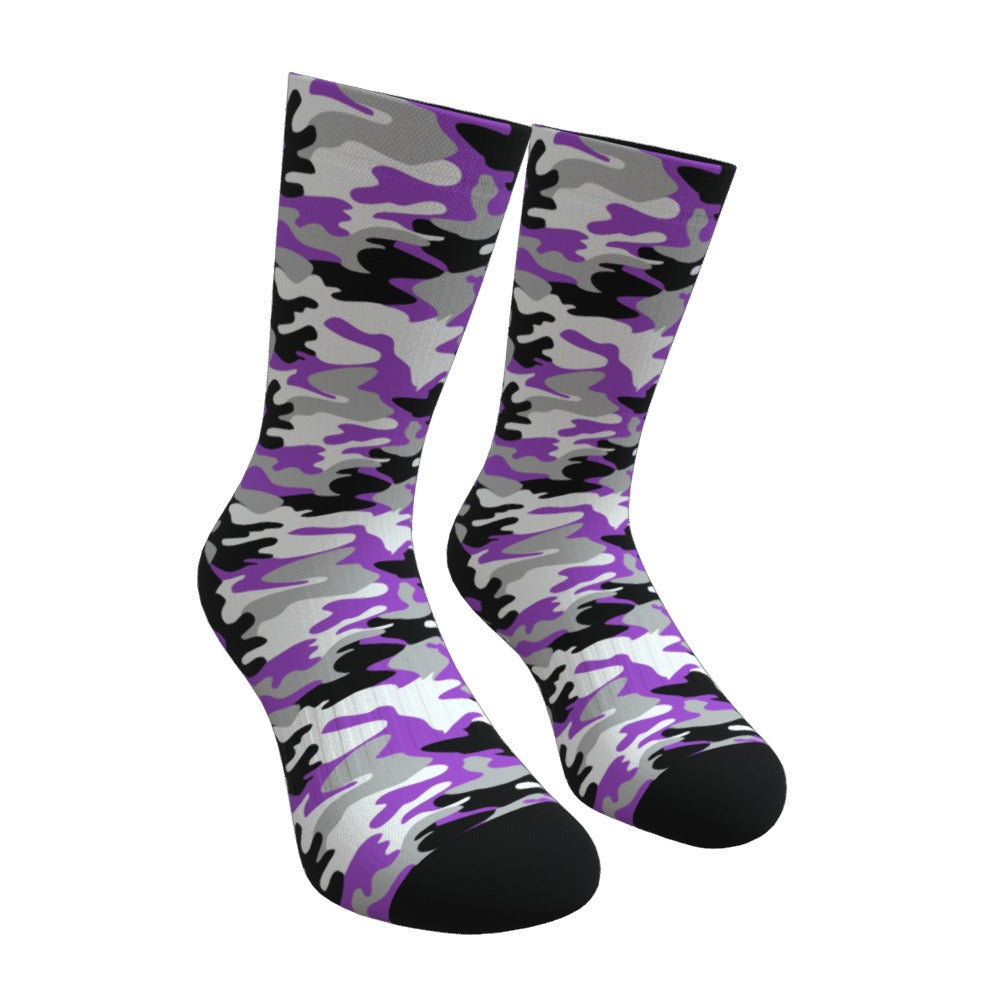 Purple Camouflage Crew Socks